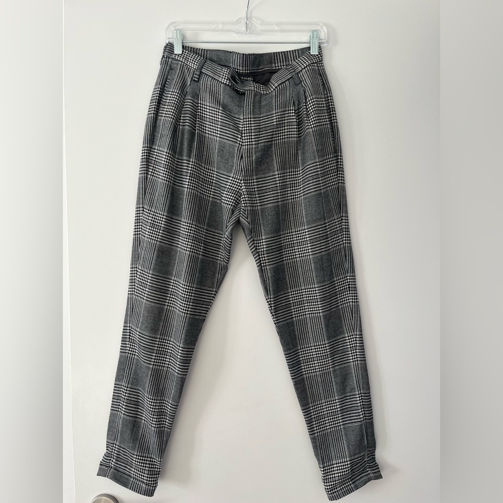 Zara Men's Black and White Checkered Pants size 38EU / 30USA